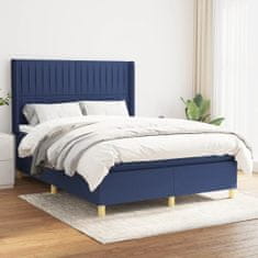 shumee Box spring postel s matrací modrá 140x190 cm textil