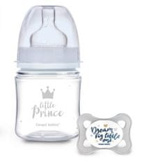 Canpol babies Antikoliková lahvička 120ml + dudlík set, Mini Boy - Little Prince