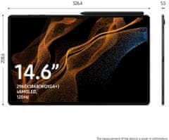 Samsung Galaxy Tab S8 Ultra, 8GB/128GB, 5G, Dark Grey (SM-X906BZAAEUE)