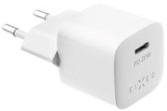 FIXED Set síťové nabíječky Mini s USB-C výstupem a USB-C/USB-C kabelu, podpora PD, 1 m, 20WFIXC20M-CC-WH, bílý