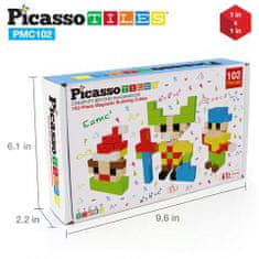 PicassoTiles Pixelové magnetické puzzle kostky, 102 dílků