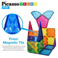 PicassoTiles Magnetická stavebnice 41ks-hranol