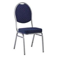 KONDELA Židle, stohovatelná, látka modrá/šedý rám, JEFF 3 NEW 2
