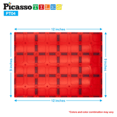 PicassoTiles 4dílná sada magnetických dlaždic velká stabilizátor základna Jumbo