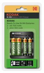 Kodak KODAK USB nabíječka + 2x AA 750mAh baterie + 2x AAA 300mAh