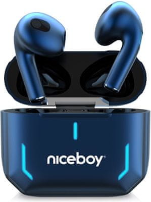  Bluetooth sluchátka niceboy hive spacepods handsfree mikrofon skvělý zvuk dlouhá výdrž na nabití odolná vodě lehká konstrukce 